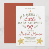 Merry Little Baby Shower Uitnodiging (Voorkant / Achterkant)