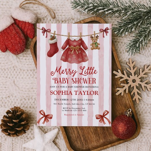 Merry Little Baby Shower Uitnodiging
