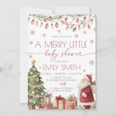 Merry Little Baby Shower Uitnodiging (Voorkant)