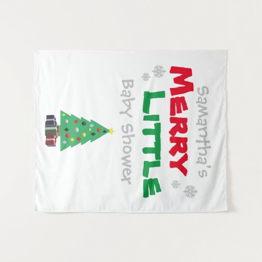 Merry Little Baby shower Wandkleed (Voorkant (horizontaal))