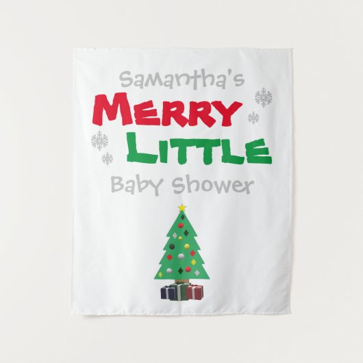 Merry Little Baby shower Wandkleed (Voorkant)