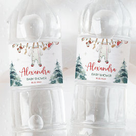 Merry Little Baby shower Waterfles Etiket