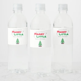 Merry Little Baby shower Waterfles Etiket