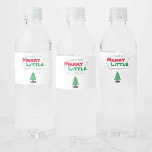 Merry Little Baby shower Waterfles Etiket (Flessen)