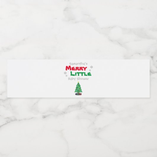 Merry Little Baby shower Waterfles Etiket (Enkel label)