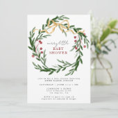 Merry Little Baby Shower Winter Botanical & Gold Kaart (Staand voorkant)
