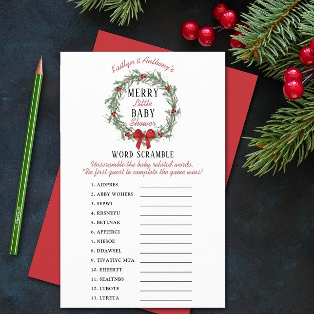 Merry Little Baby shower Word Scramble (Creator heeft geüpload)