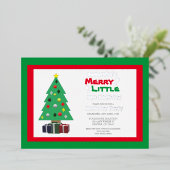 Merry Little Birthday Folie Uitnodiging (Staand Voorkant)