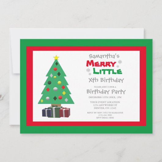 Merry Little Birthday Kaart (Voorkant)