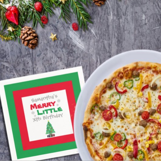 Merry Little Birthday Napkins Servet