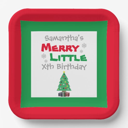 Merry Little Birthday Paper Bord (Voorkant)