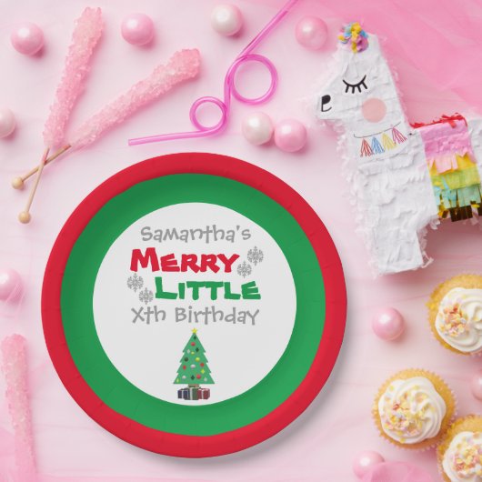 Merry Little Birthday Paper Borden Papieren Bordje (Feest)