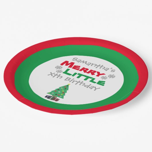 Merry Little Birthday Paper Borden Papieren Bordje (Gekanteld)