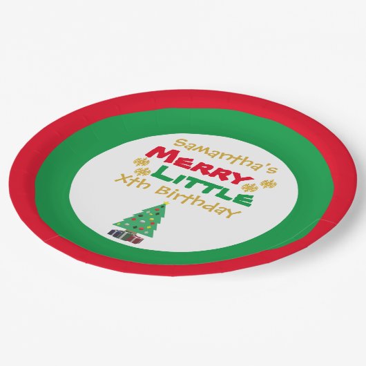Merry Little Birthday Paper Borden Papieren Bordje (Gekanteld)