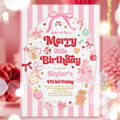 Merry Little Birthday Party Christmas Coquette Bow Kaart