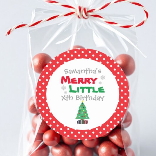 Merry Little Birthday Ronde Sticker