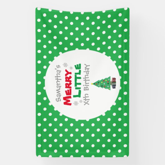 Merry Little Birthday Spandoek (Verticaal)