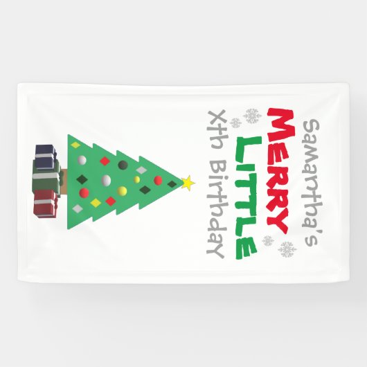 Merry Little Birthday Spandoek (Horizontaal)