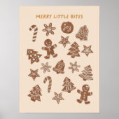 Merry Little Bites Kerstkoekjes Geel Poster (Voorkant)
