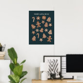 Merry Little Bites Kerstkoekjes Groen Poster (Thuiskantoor)