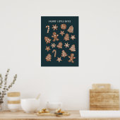 Merry Little Bites Kerstkoekjes Groen Poster (Keuken)