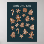 Merry Little Bites Kerstkoekjes Groen Poster (Voorkant)