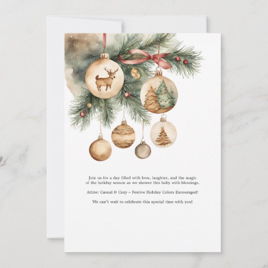 Merry Little Boho Christmas Winter Baby shower Kaart (Achterkant)
