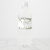 Merry Little Boho Girl Winter Baby shower Waterfles Etiket (Achterkant)
