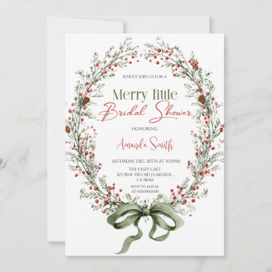  Merry little botanical Bridal shower Invitation Kaart (Voorkant)