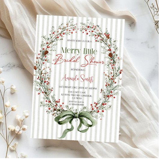 Merry little botanical Bridal shower Invitation Kaart