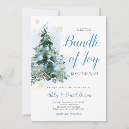 Merry Little Bundle of Joy Baby shower Kaart (Voorkant)