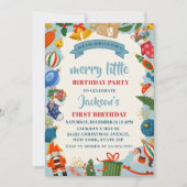 Merry Little Christmas 1e verjaardag Uitnodiging (Voorkant)