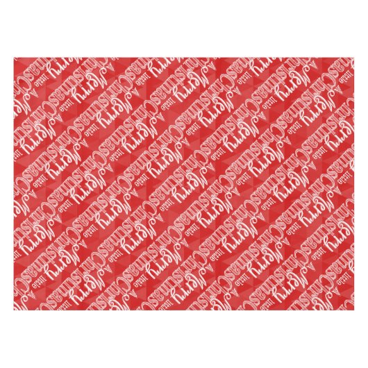 Merry Little Christmas Abstracte driehoekspatroon Tafelkleed (Voorkant (Horizontaal))