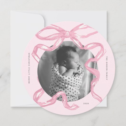 Merry Little Christmas Baby Boog Foto Kerstmis Feestdagenkaart (Voorkant)