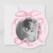 Merry Little Christmas Baby Bow Foto van Kerstmis Feestdagenkaart (Voorkant)