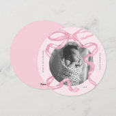 Merry Little Christmas Baby Bow Foto van Kerstmis Feestdagenkaart (Voorkant / Achterkant)