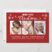 Merry Little Christmas, Baby First Collage Photos Feestdagenkaart (Voorkant)