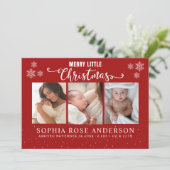 Merry Little Christmas, Baby First Collage Photos Feestdagenkaart (Staand voorkant)