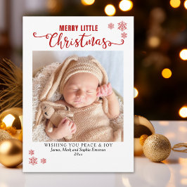 Merry Little Christmas, Baby First Photo Feestdagenkaart