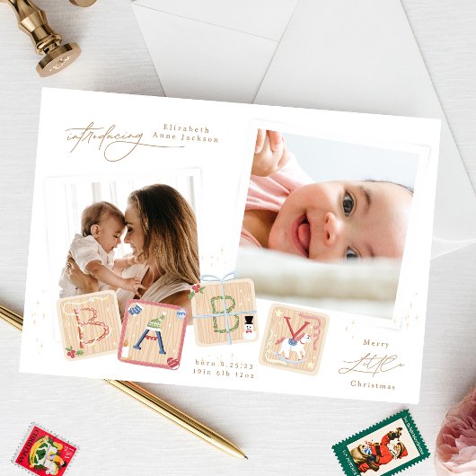 Merry Little Christmas Baby Geboorte Aankondiging