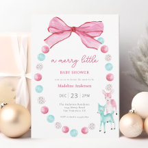 Merry Little Christmas Baby Girl Shower