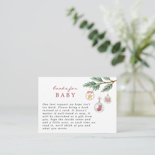 Merry Little Christmas Baby shower Boeken voor Bab Informatiekaartje (Staand voorkant)