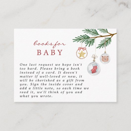 Merry Little Christmas Baby shower Boeken voor Bab Informatiekaartje (Voorkant)