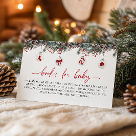 Merry Little Christmas Baby shower Boeken voor Bab Informatiekaartje