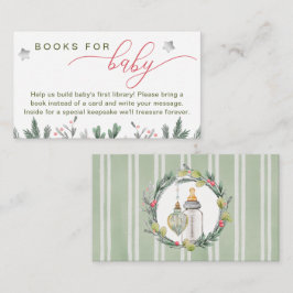 Merry Little Christmas Baby shower Boeken voor Bab Informatiekaartje