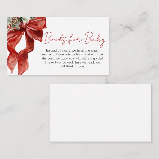 Merry Little Christmas Baby shower Boeken voor Bab Informatiekaartje (Voorkant / Achterkant)