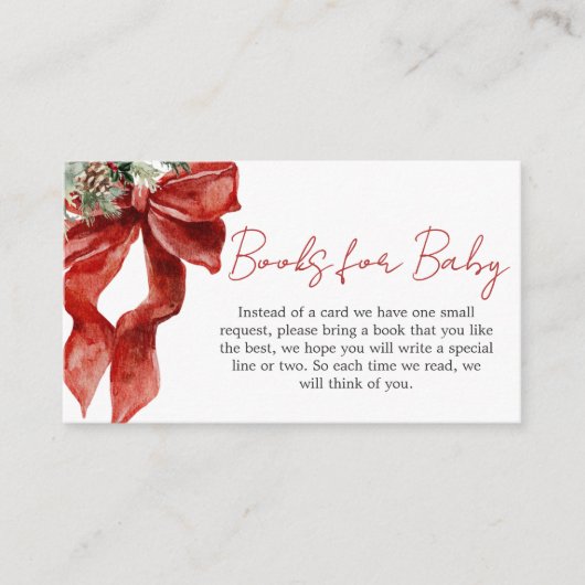 Merry Little Christmas Baby shower Boeken voor Bab Informatiekaartje (Voorkant)