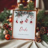 Merry Little Christmas Baby shower Drink Poster