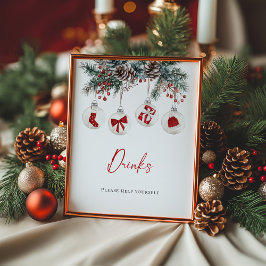 Merry Little Christmas Baby shower Drink Poster