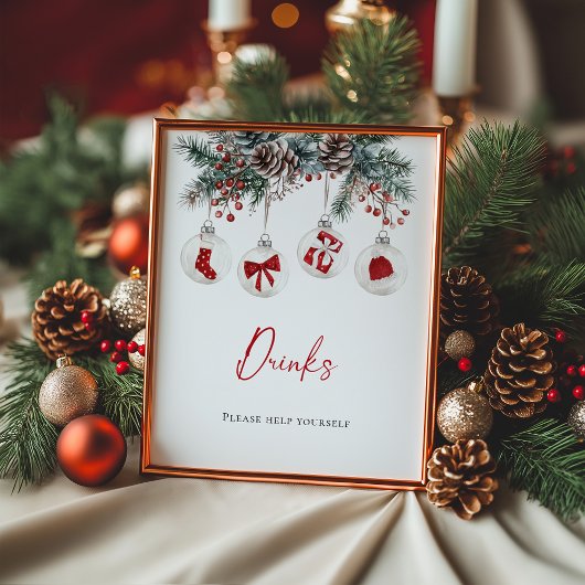 Merry Little Christmas Baby shower Drink Poster